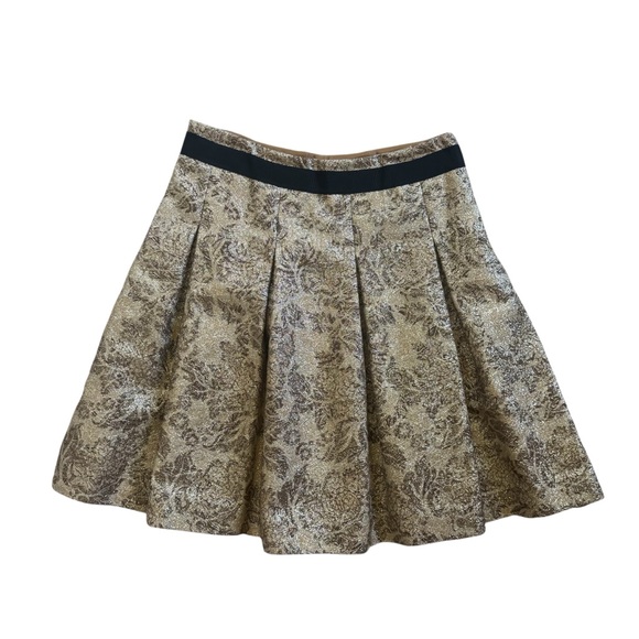 Dolce & Gabbana Dresses & Skirts - Dolce & Gabbana Gold and Black Foil Floral A-Line Skirt, Certified Authentic